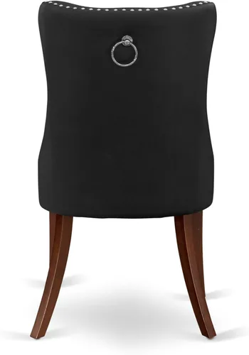 Miniatura 14 de East West Furniture MZDA5-MAH-12 - Juego de comedor de 5 piezas que consta de una mesa de cocina rectangular con gotas y 4 sillas Parson de tela