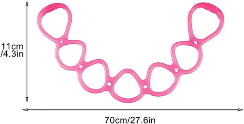 Miniatura 2 de Saycker Banda de ejercicio de resistencia y estiramiento de 7 anillos para fitness en casa, entrenamiento central, terapia física (rosa)