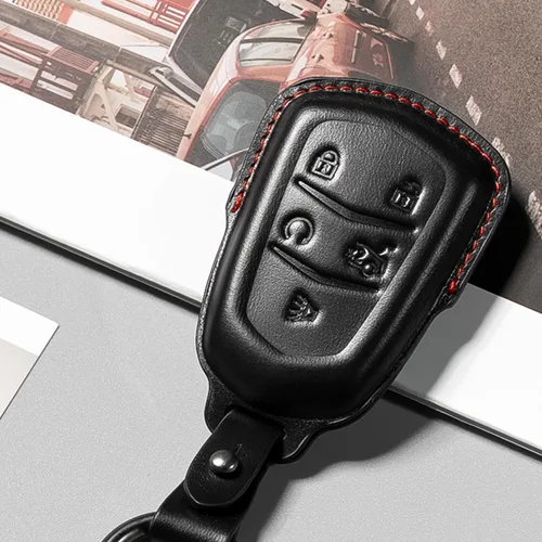 Miniatura 3 de Funda de cuero para llavero de Cadillac con funda protectora para llave de coche ATS CT6 CTS XTS XT4 XT5 XT6 accesorios