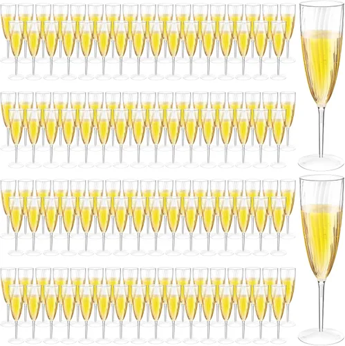 Miniatura 8 de Gerrii Copas de champán de plástico desechables, copas de champán transparentes, ideales para el hogar, uso diario, boda, tostado, bebida