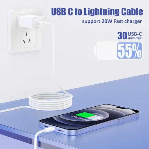 Miniatura 2 de Paquete de 4 cables USB C a Lightning de 6 pies, cable de carga rápida para iPhone 14, repuesto para el cable de carga original de Apple para iPhone