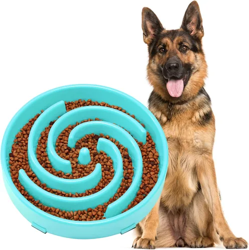 Miniatura 18 de JASGOOD Tazón de alimentación lenta para perros de tamaño grande y mediano, tazón antitragadera para mascotas, tazones de alimentación más lenta