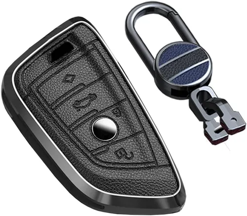 SANRILY Funda de llavero negra sin llave para BMW Serie 3 Serie 5 Serie 6 Serie 7 Serie 2020 2021 X1 X3 X4 M5 Carcasa de metal con llavero, Negro -