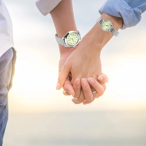 Miniatura 6 de Hemobllo Reloj casual digital luminoso para ancianos, banda elástica, regalo para pareja