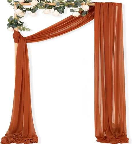 Miniatura 23 de MLMC 1 panel de tela para arco de boda azul bebé, 29 x 20 pies, cortinas de gasa extralargas transparentes de 6.6 yardas, paneles de cortinas