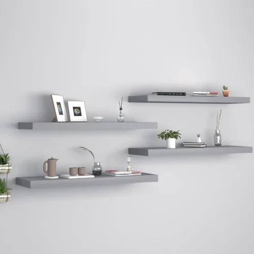 Estantes flotantes de pared, juego de 4 estantes decorativos para montar en la pared, estante colgante con soportes invisibles para decoración de