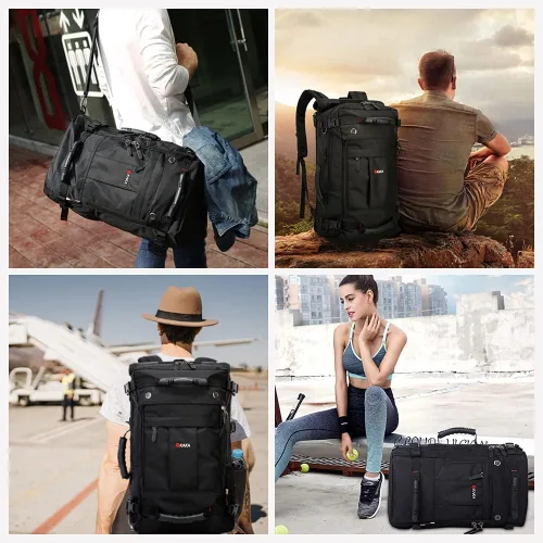 Miniatura 7 de KAKA Mochila de viaje, bolsa de mano, resistente al agua, aprobada por vuelo, mochila de fin de semana, mochila para hombres y mujeres