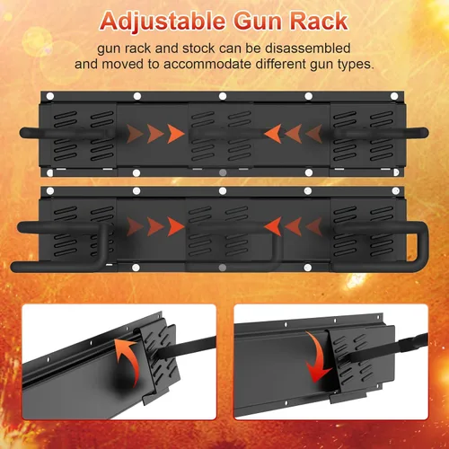 Miniatura 3 de JBBTOOL Soporte para armas de interior – Soporte de pared de acero resistente mejorado, pantalla ajustable y soporte seguro para escopetas y rifles