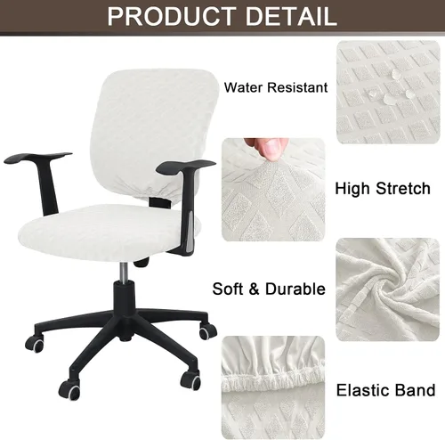 Miniatura 2 de Funda para silla de oficina, fundas universales giratorias para silla de computadora, protector elástico extraíble para silla de computadora