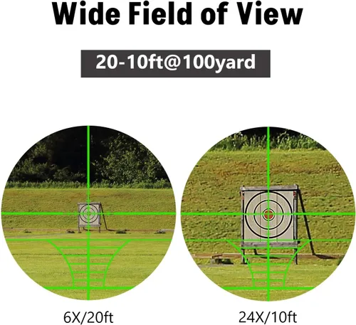 Miniatura 9 de MidTen Combo de alcance de rifle AO de 6-24x50, óptica de alcance doble iluminado con vista holográfica de punto rojo y verde, mira láser IIIA/2MW