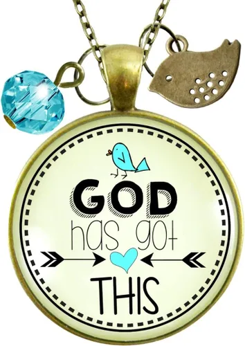 Miniatura 34 de Gutsy Goodness Faith He Cares - Collares hechos a mano con mensaje para mujer cristiana