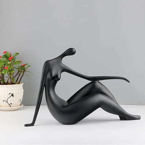 LGYKUMEG Escultura de mujer desnuda, cuerpo de arte, arte abstracto, estatua de minimalismo, figura de escultura de resina, accesorios hechos a