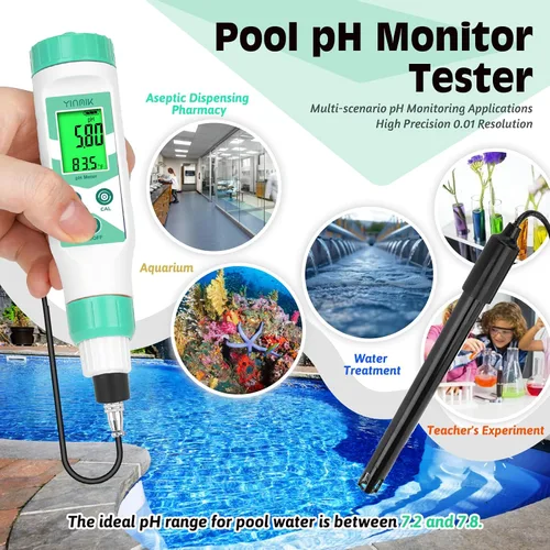 Miniatura 8 de Medidor de pH inteligente para laboratorio, probador digital de pH, kits de prueba de pH hidropónico precisos, medidor de pH con línea