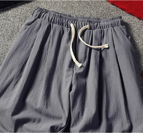 Miniatura 5 de Zontroldy Pantalones de algodón y lino para yoga, golf, playa, jogger, sudor, descanso, harem, pantalones