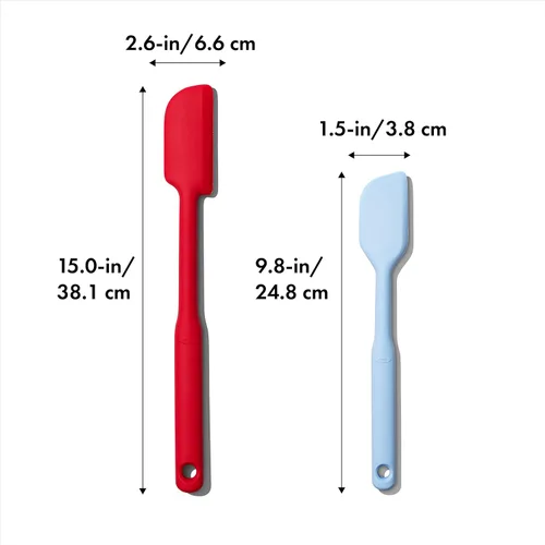 Miniatura 2 de OXO Good Grips - Juego de 2 espátulas de silicona, talla única, rojo/seltzer
