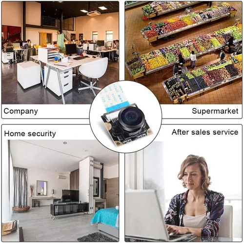 Miniatura 7 de DORHEA Cámara Raspberry Pi 4 B - 222 FoV Fisheye Cámara Web Gran Angular Con Visión Nocturna, 5 Megapíxeles 1080p OV5647 Módulo de Video para Pi
