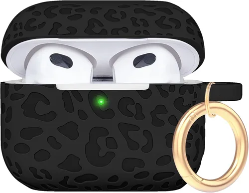 Miniatura 48 de Funda de silicona con flores compatible con AirPods Pro 2019, Gawnock - Funda suave y flexible para imprimir para mujeres y niñas con llavero - Flor