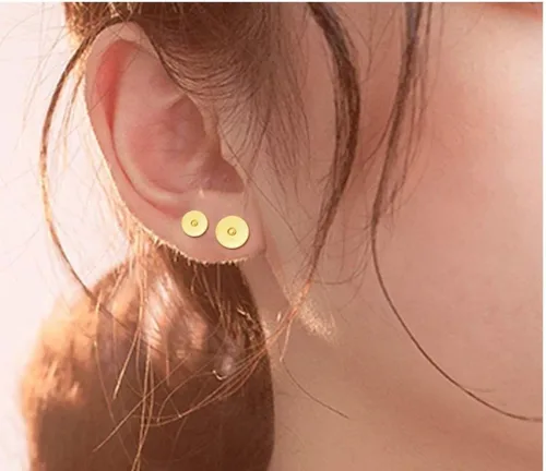 Miniatura 4 de Adabele - 8 pendientes de plata de ley chapada en oro amarillo real, 0.028 in, pin de 0.118 in (0.12 pulgadas), pegamento pequeño en almohadilla