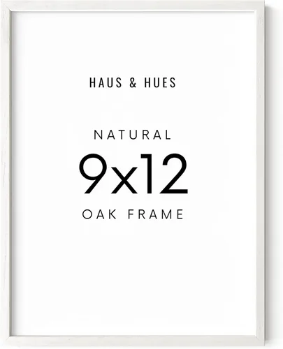 HAUS AND HUES Marco de fotos de madera de roble blanco de 9x12, marco natural para manualidades y fotos (marco de roble blanco)