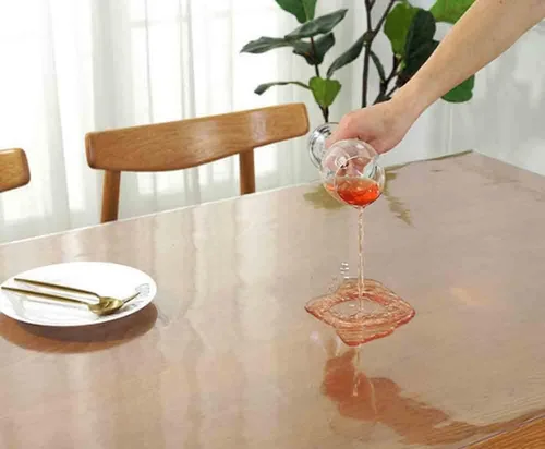 Miniatura 4 de Protector redondo transparente para mesa, de plástico de 0.069 pulgadas de grosor, tapete de vinilo grueso, impermeable, resistente al calor