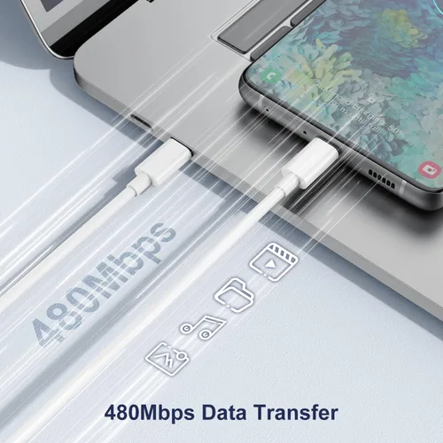 Miniatura 4 de Cable USB C a USB C para iPhone15/Pro/Max/Mini, paquete de 2 cables Usbc a Usbc de 60 W de 3 pies, tipo cable de carga