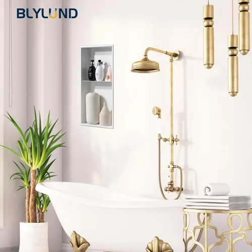 Miniatura 2 de Niche de ducha de 12 x 24 pulgadas, organizador de baño blanco mate, no necesita azulejos, acero inoxidable, moderno en nicho insertado en la pared