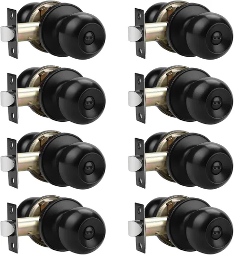 Miniatura 27 de Probrico Paquete de 10 pomos redondos para puerta de cama/baño, función de privacidad para baño/dormitorio, pomos de puerta interior con cerradura