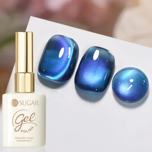 Miniatura 26 de UR SUGAR Crystal Cat - Esmalte de uñas de gel magnético para ojos, color gris, 0.5 onzas líquidas, esmalte de gel magnético iridiscente