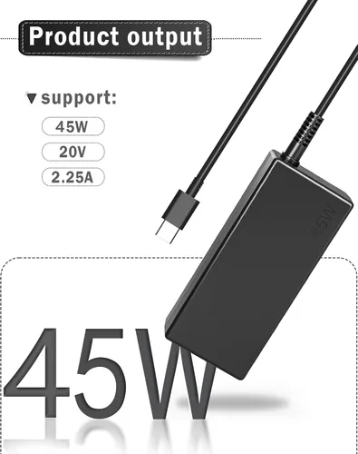 Miniatura 2 de NELEBUTO Adaptador de CA de cargador USB C de 45 W para Chromebook 11 13 14 14A ThinkPad Latitude 5420 XPS Elite Specter X360 14-ca051wm 14-ca020nr