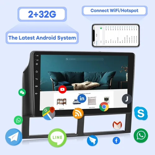 Miniatura 3 de [2G+32G] Radio de coche para Jeep Grand Cherokee 1999 2000 2001 2002 2003 2004, pantalla táctil Android de 9 pulgadas, estéreo de coche