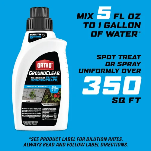 Miniatura 14 de Ortho GroundClear - Herbicida super concentrado para malezas y hierbas, fórmula de acción rápida que elimina las malas hierbas y hierbas más