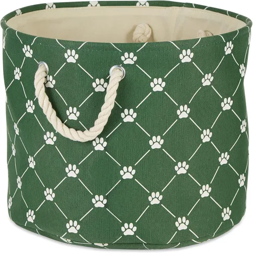 Miniatura 13 de Bone Dry - Colección de almacenamiento para mascotas con diseño de huella de pata y hueso, rectángulo pequeño, 14x8x9 pulgadas, color rosa 2-Rosa