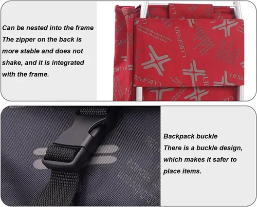 Miniatura 3 de Bolso de la compra de la carretilla Bolso de la carretilla Bolsa de tela Oxford Bolsa de repuesto del carro de la compra Bolsa de repuesto 2