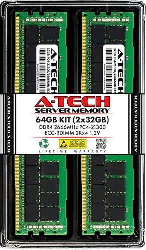 Miniatura 97 de A-Tech 4GB DDR4 2133MHz PC4-17000 ECC RDIMM 1Rx8 Single Rank 1.2V ECC Registered DIMM de 288 pines Módulo de actualización de memoria RAM