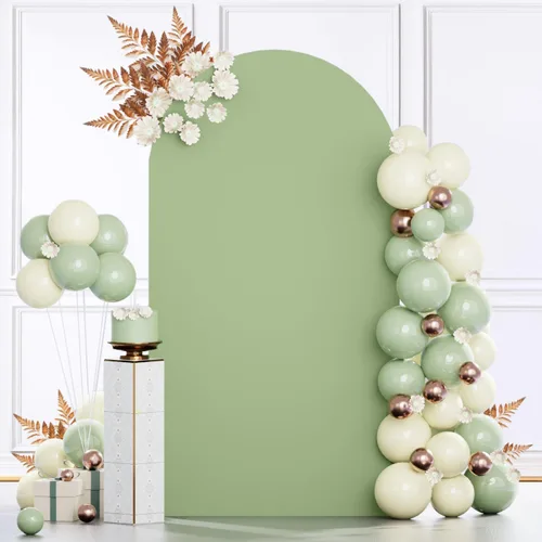 Miniatura 12 de MODFUNS Cubierta de Arco de Boda de 6 pies Beige de Spandex Cubiertas de Arco Chiara Cubierta de Telón de Fondo de Arco para Cubiertas de Arco Telón