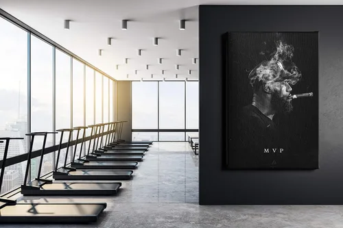 Miniatura 4 de FENIN Póster de LeBron James fumando un cigarro de Los Angeles Lakers, pintura de baloncesto, hechos a mano, lienzo, arte de pared para niños