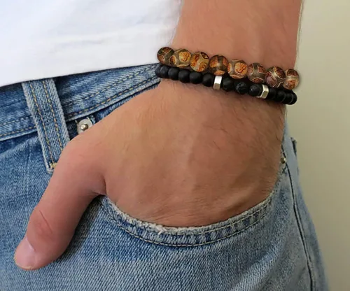Miniatura 5 de Subherban Lava Rock Bracelet Essential Oil Bracelet - Handmade in the USA - Lava Stone Bracelet for Men - Oil Diffuser Lava Rock - Aromatherapy Oil
