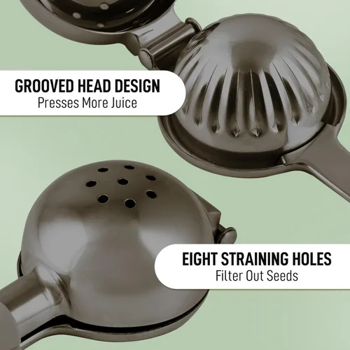 Miniatura 6 de Zulay Kitchen Exprimidor de limón extra grande de acero inoxidable, fácil de apretar y resistente, exprimidor de limón, exprimidor ergonómico