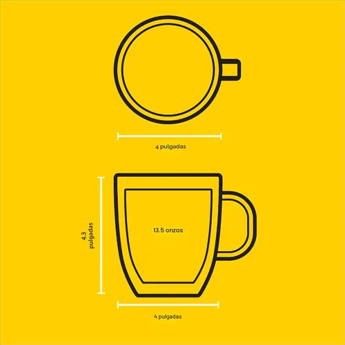 Miniatura 3 de JoyJolt Savor - Tazas de café de vidrio de doble pared aisladas (Set de 2) - 13.5 onzas