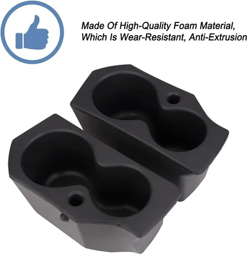 Miniatura 3 de ONER Par de portavasos de espuma para puerta izquierda y derecha, compatible con Dodge Ram 1500 2009-2018, Ram 2500 3500 2009-2022, Ram 4500 5500
