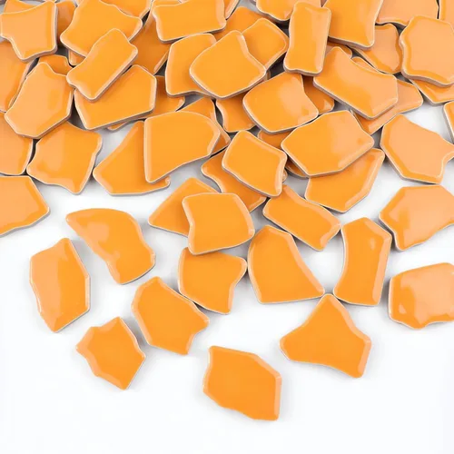 Miniatura 2 de PINUO&KE Azulejo de mosaico de cerámica irregular con pegamento de 0.99 libras para adultos y niños, hecho a mano, para baño, cocina, decoración