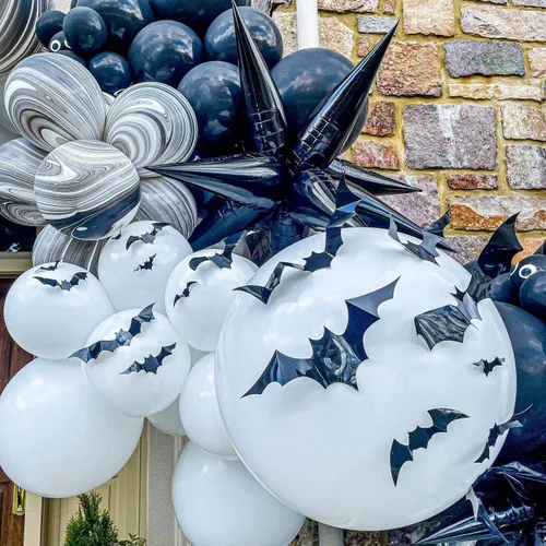Miniatura 5 de 50 globos de aluminio negro con forma de cono de estrella grande de 26 pulgadas, globos de Mylar de estrella de explosión negra de 12 puntos 3D