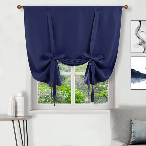 Miniatura 21 de DWCN Cortinas Opacas - Persiana Enrollable con Lazos para Ventana, Aislamiento Térmico, Oscurecimiento de Habitación, Cortinas con Bolsillo
