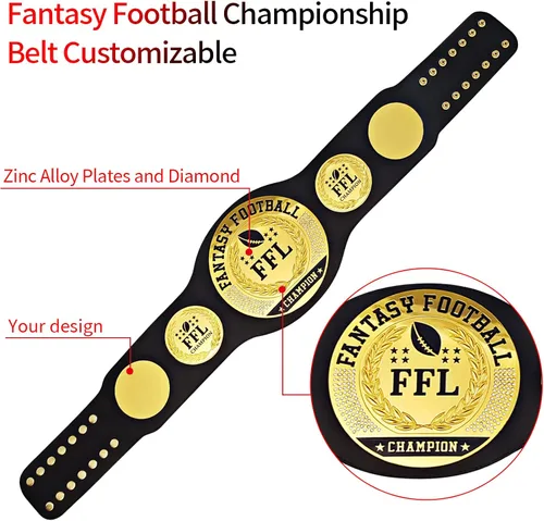 Miniatura 3 de Cinturón de fútbol de fantasía, Trofeo de fútbol de premio de cinturón de campeonato personalizable, Trofeo de la Liga de Campeones, Trofeo