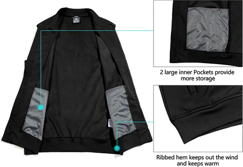 Miniatura 6 de Little Donkey Andy Chaleco ligero Softshell para hombre, chaqueta sin mangas para golf, impermeable, con forro polar, para correr, senderismo, ropa