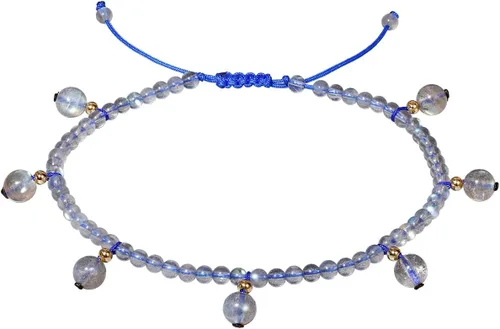Jewever Tobilleras con cuentas de cristales naturales y piedras preciosas para mujer, cristales y piedras curativas, piedras preciosas para pie de