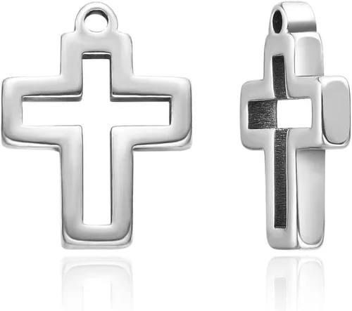 Miniatura 7 de 5 piezas Adabele de acero inoxidable de grado 304 quirúrgico resistente con parte trasera abierta de 0.787 in en forma de corazón, molde de bisel