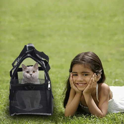 Miniatura 3 de MuchL Transportador de mascotas de lados suaves para gatos, transportador de perros para gatos pequeños y medianos, perros, cachorros, transportador