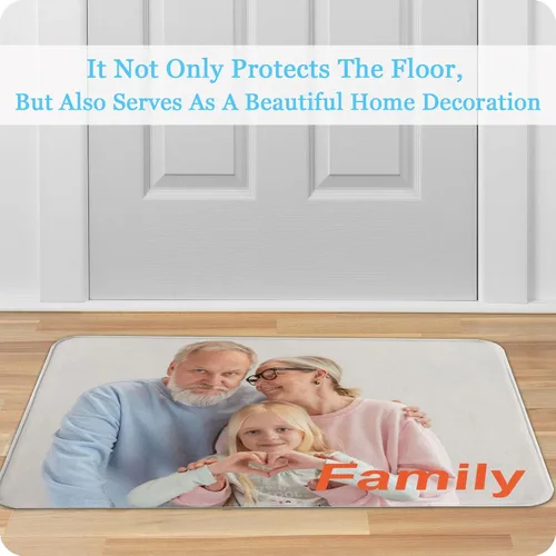 Miniatura 5 de Tapete personalizado para puerta con imagen, logotipo, nombre, texto, antideslizante, lavable, rectangular, personalizable con estampado, tapete