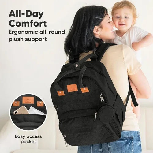 Miniatura 7 de Mochila de Pañales KeaBabies - Gran Bolso de Pañales para Bebé con Cambiador, para Niño, Niña, Mochila de Viaje para Mamá y Papá, Impermeable